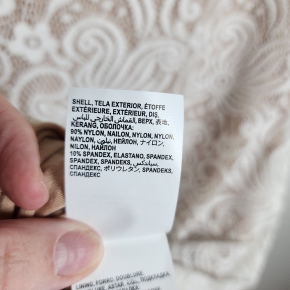 Bebe White Lace Bodycon Dress Nude Lined Sleeveless Cocktail Party Size Meduim - Picture 7 of 9